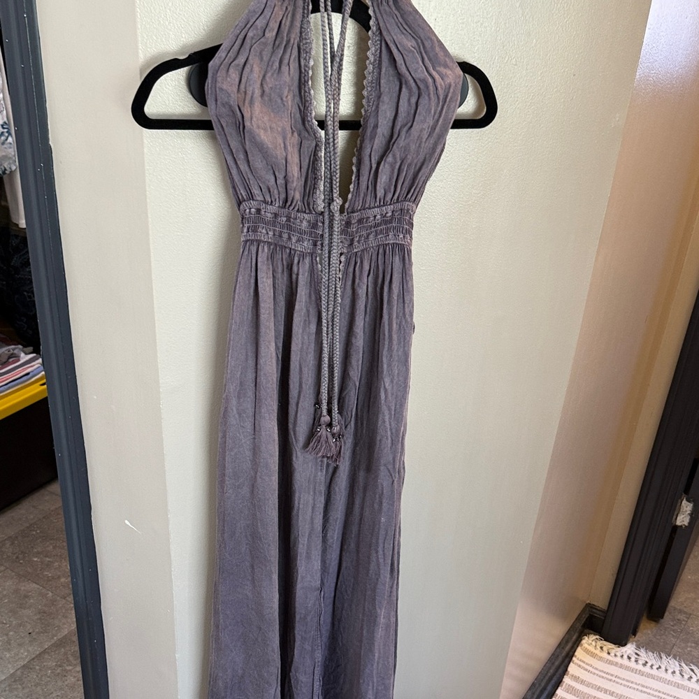 Halter Maxi Dress in Dusty Lavender